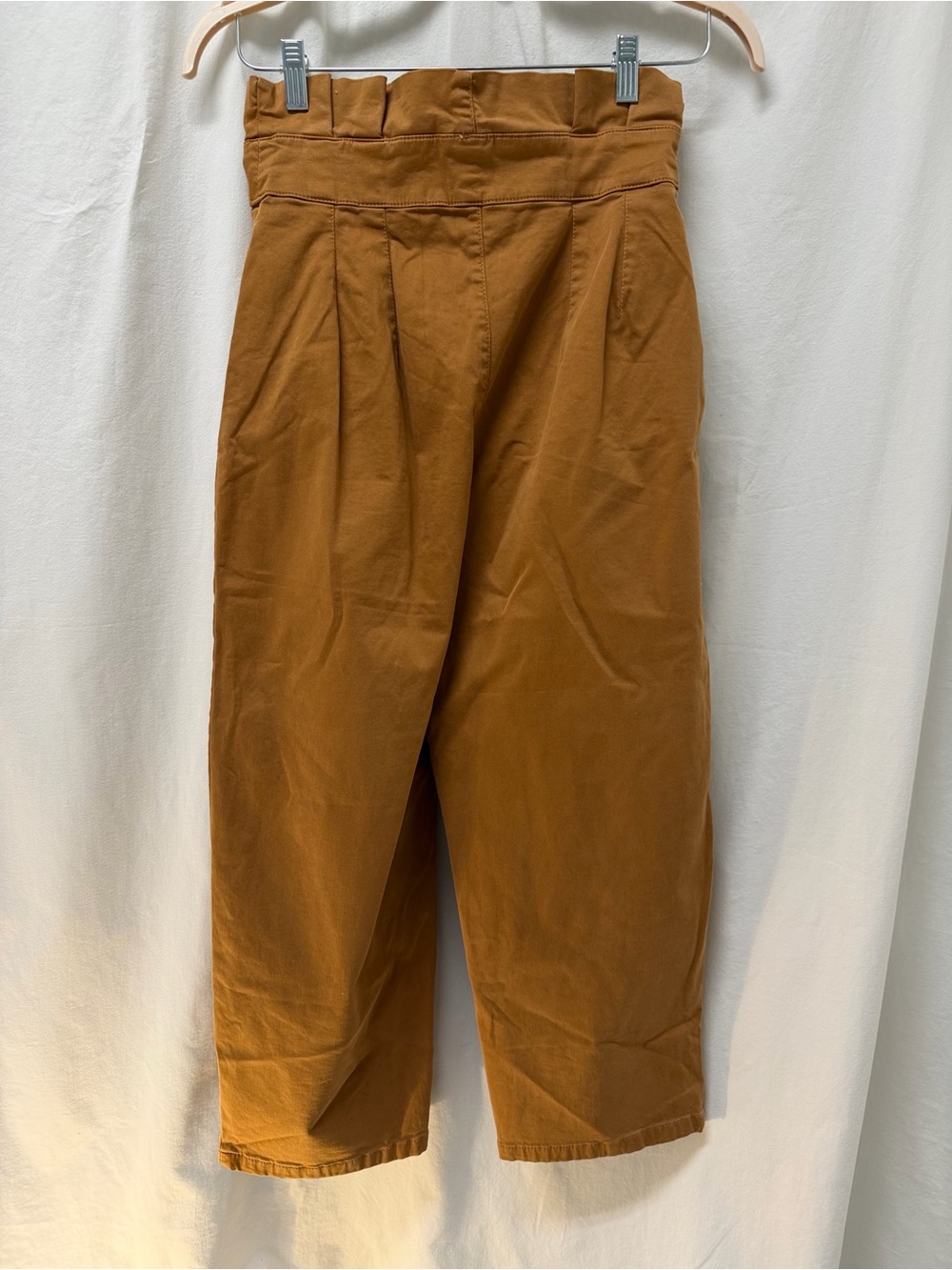 Free People high waist, cropped barrel leg paper bag trousers